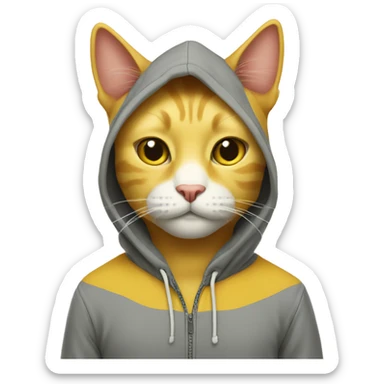 Yellow cat with hoodie sticker