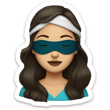 Brunette woman with sleep mask sticker