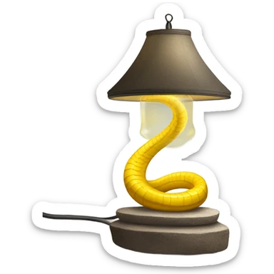 cobra yellow light in lamp glass support stone sticker