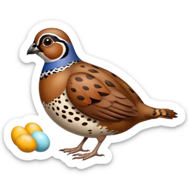 Quail with eggs sticker