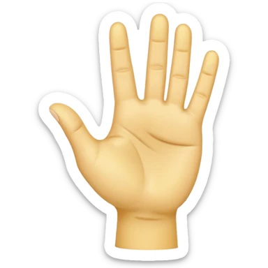 hand needs not be deformed.  NORMAL yellow hand holding up 4 fingers with thumb crossed on palm sticker