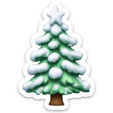 Snowy Christmas tree sticker