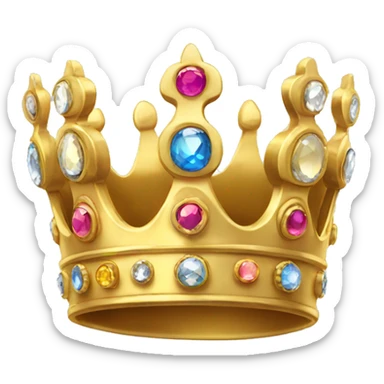 Beautiful gold crown with gems sticker