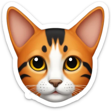 Cat orange and black sticker