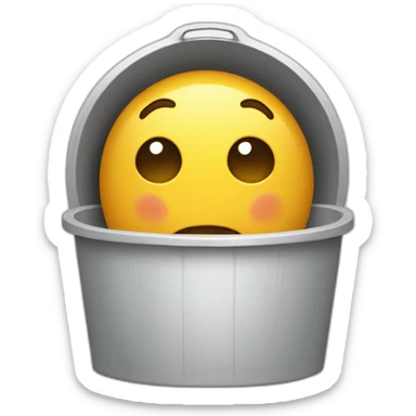 Emoji qui vomi dans une poubelle sticker