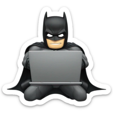 batman with laptop sticker