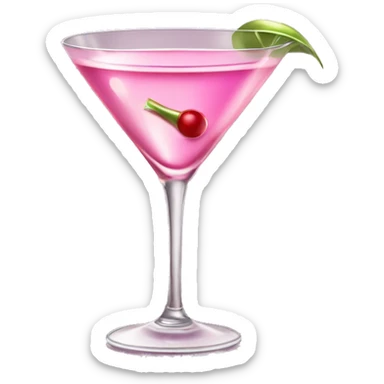 Elegant pink martini in glass  sticker