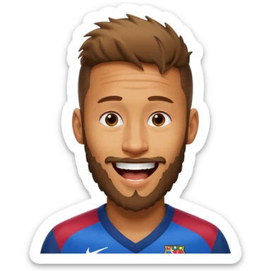 Neymar avec beaucoup beaucoup de barbe qui rigole  sticker