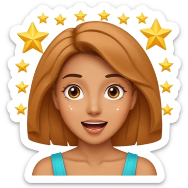 pria dengan ekspresi senang / excited dengan mata menjadi bintang sticker