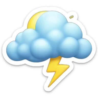 rain cloud lightning sticker