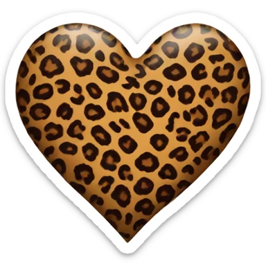 Leopard print heart sticker
