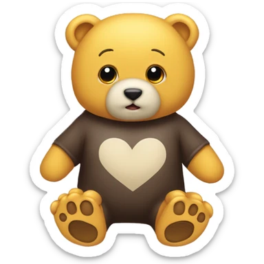 Osito con corazón amarillo  sticker
