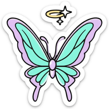 cute fairy wing with sparkles sticker