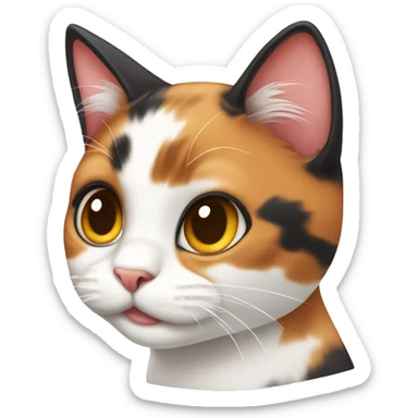 Cute calico cat sticker