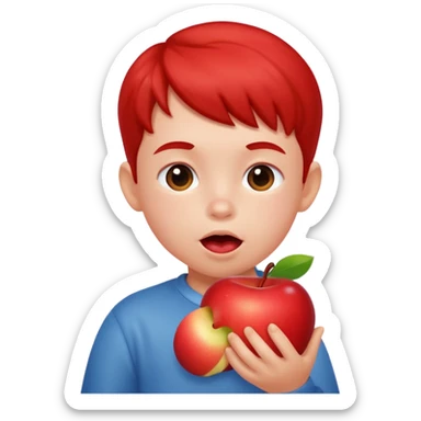 Bambino che mangia la mela sticker
