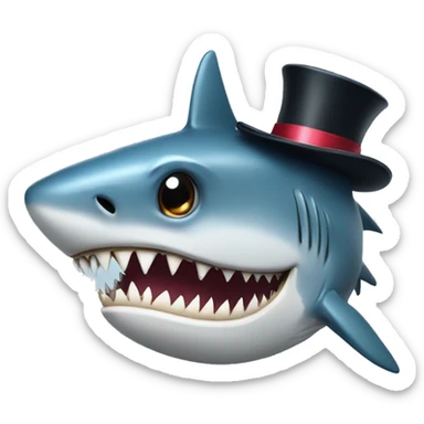 shark with a tophat sticker