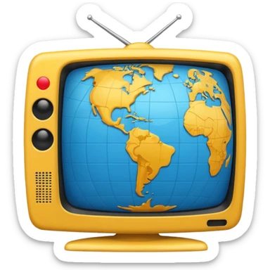 Tv with an globe in emoji style sticker