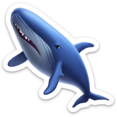 Blue whale purple, open mouth sticker