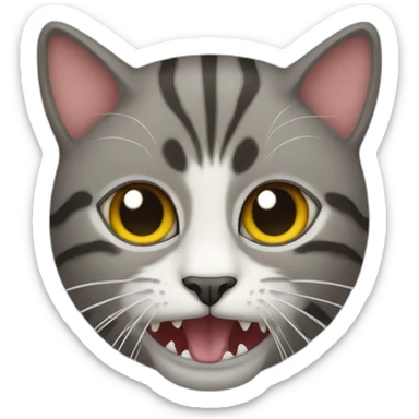 Cat with spider mouth sticker