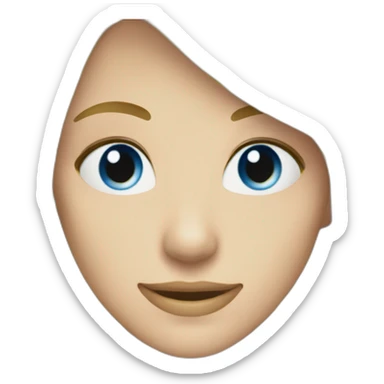 Blond frange bleu Eye smile sticker