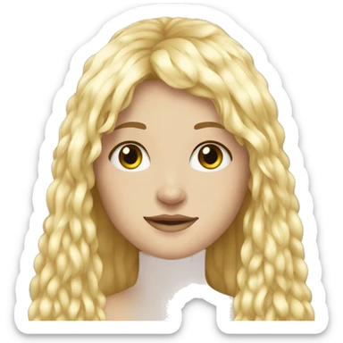 rainbow long hair white girl fringe  sticker