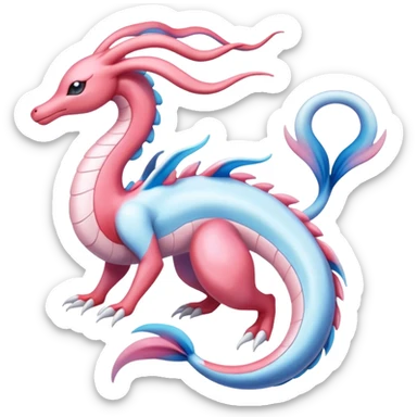 Milotic-Sylveon-Dragonair-Fakémon-hybrid-creature (full body)  sticker