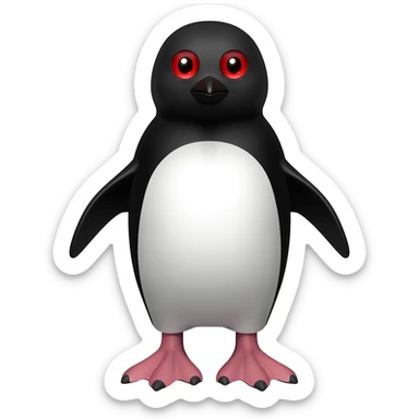 Penguin with red eyes sticker