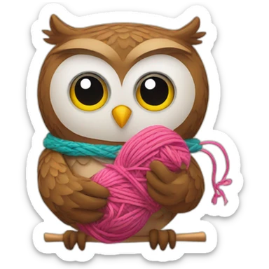 Owl knitting sticker