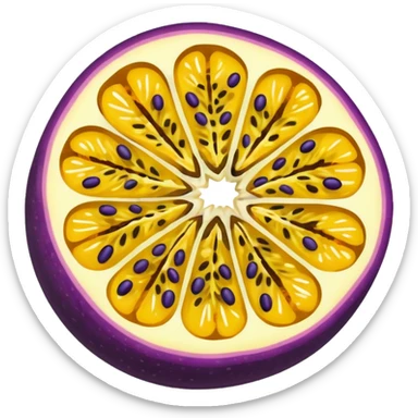 passion fruit sliced sticker