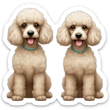 Two poodles sticker