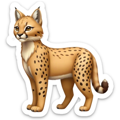 Cute cool bobcat-lynx-cheetah-caracal-animal-hybrid-Fakemon full body with patterns and markings sticker