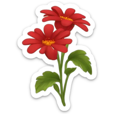 red flowers sticker