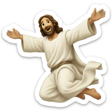 Jesus doing a backflip sticker