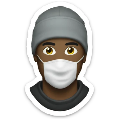 man with ski mask money  sticker
