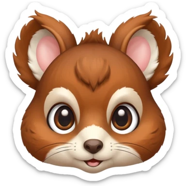 cute squirrel head with big eyes sticker