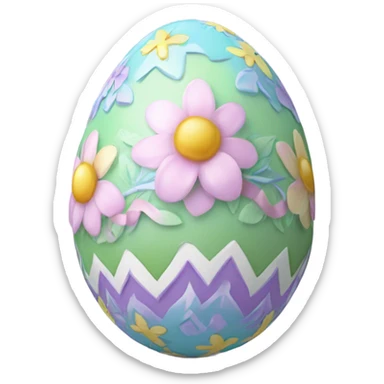 Realistic detailed pastel decorated Easter egg sticker