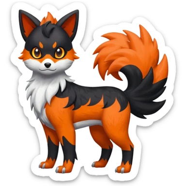 Delcatty-Litten-Houndour-Zorua-Absol-Sprigatito-fusion, full body sticker
