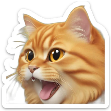 orange persian cat yawning sticker