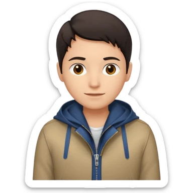 Jacket half-unzipped sticker