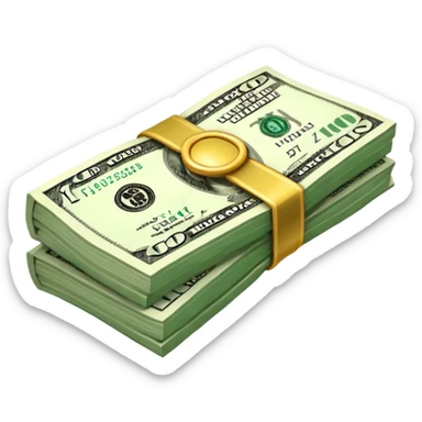 dollars paper money bundle sticker