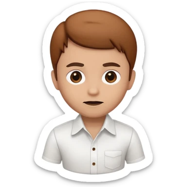 A 3D cartoon white shirt with a brown soil stain in the center, smooth fabric texture, bright lighting, realistic Memoji-style look. sticker
