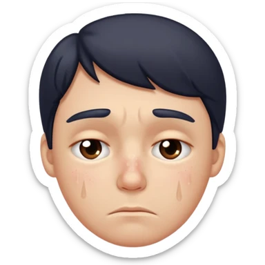 sad emoji with pimples sticker