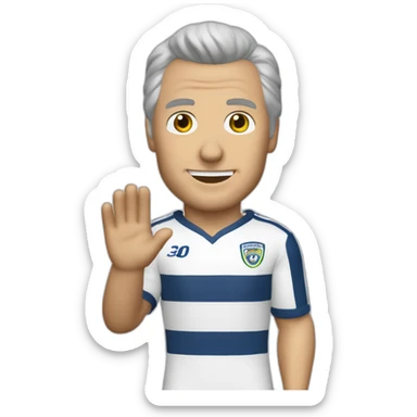 Franz Beckenbauer in football kit waving sticker