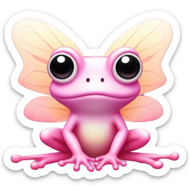 Light pink Fairy frog with gradient wings sticker