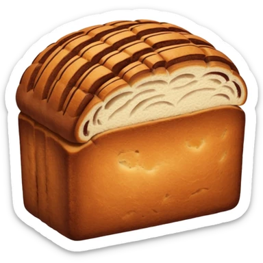 sweet bread sliced with cocoa lines inside sticker