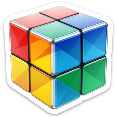 Transparent glass Rubix cube sticker