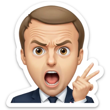 Emmanuel Macron screams in panic 4k picture sticker