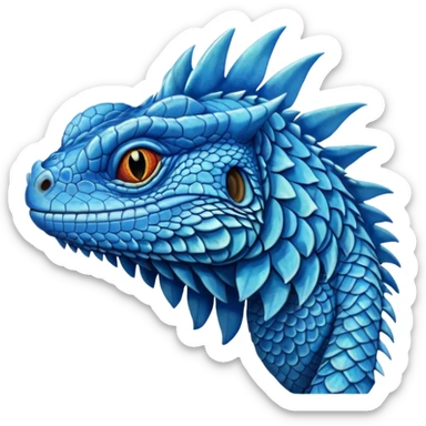 Blue Iguana print sticker
