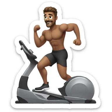 European Guy doing workout  sticker