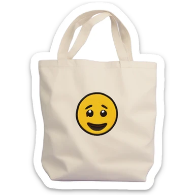 Canvas tote bag with an embroidered “S”  sticker